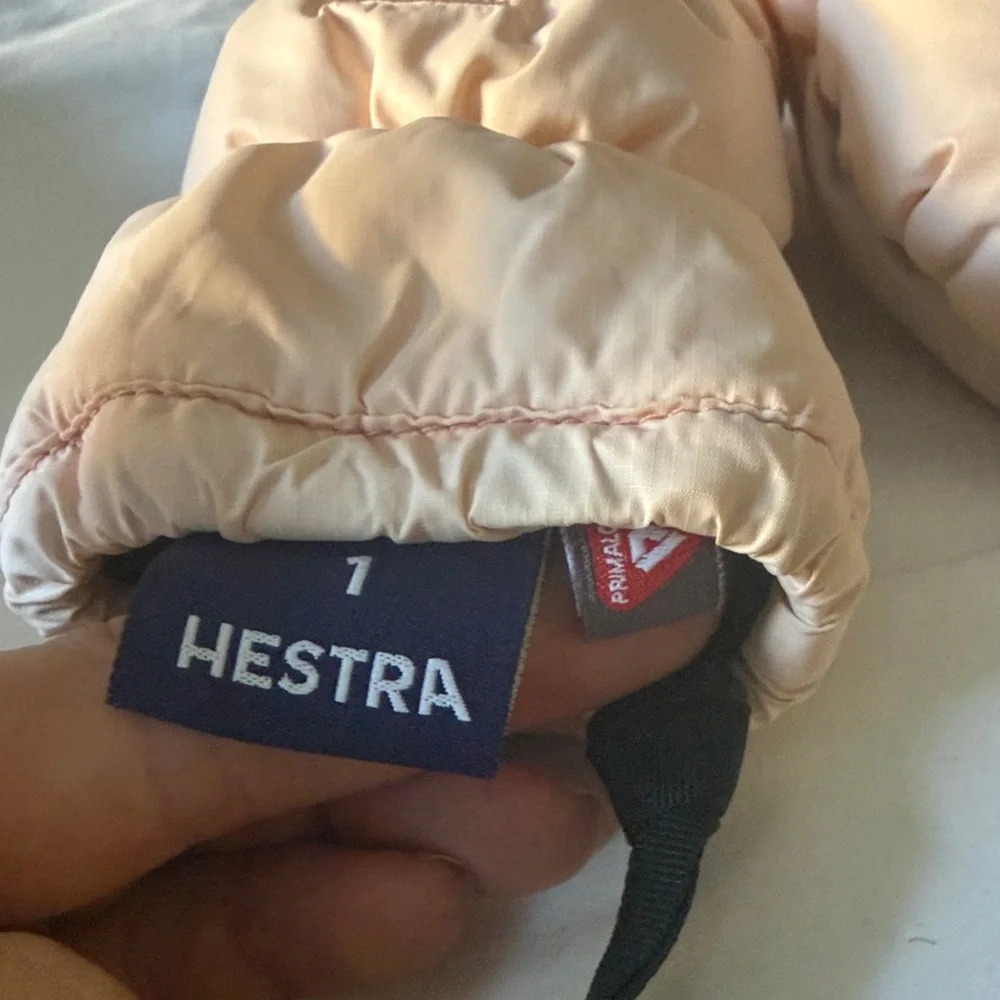 Hestra Kids Puffer Mittens - Light Pink and Black